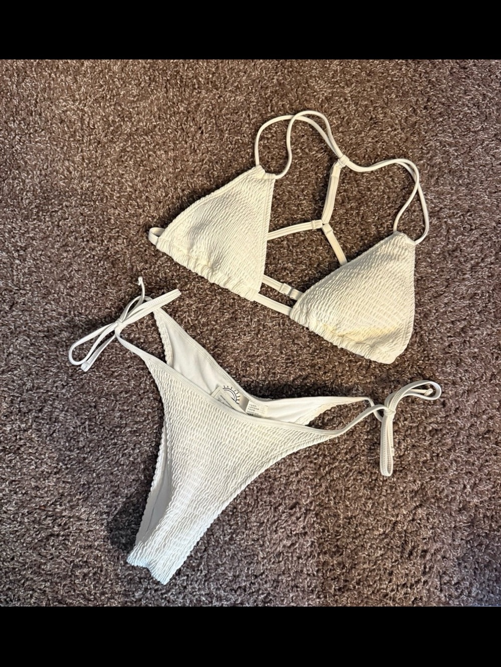 White ribbed Bikini set